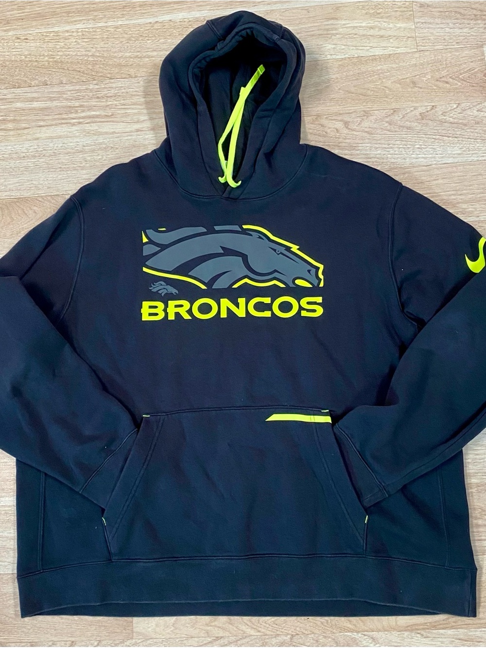 Nike Denver Broncos Hoodie Men’s 3XL Black NFL Football Team Pullover Sweatshirt